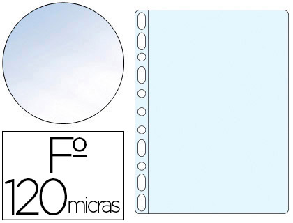 10 fundas multitaladro Q-Connect Folio polipropileno cristal 120µ